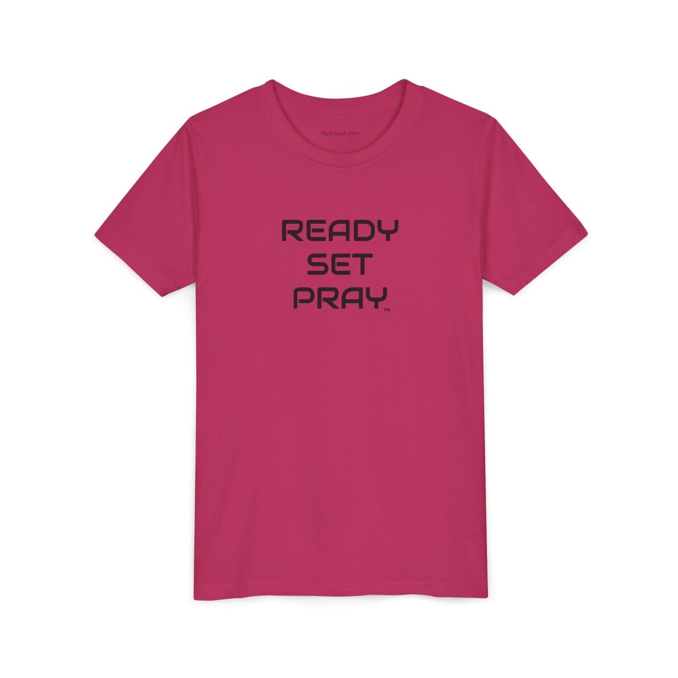 READY SET PRAY Youth Short Sleeve Tee Black Letters TM - Image 8